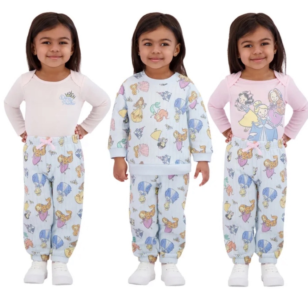 Disney Baby Girl Character Princess 4 piece ribbed set 18m 18 months NWT
